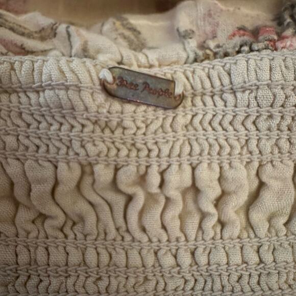 Free People XL Ethereal Oasis Printed Midi Dress Ivory Bohemian Cottage - Picture 11 of 14